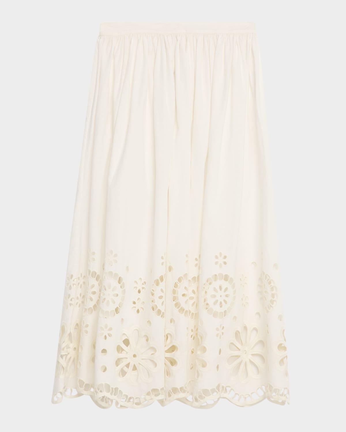 super bloom eyelet midi skirt