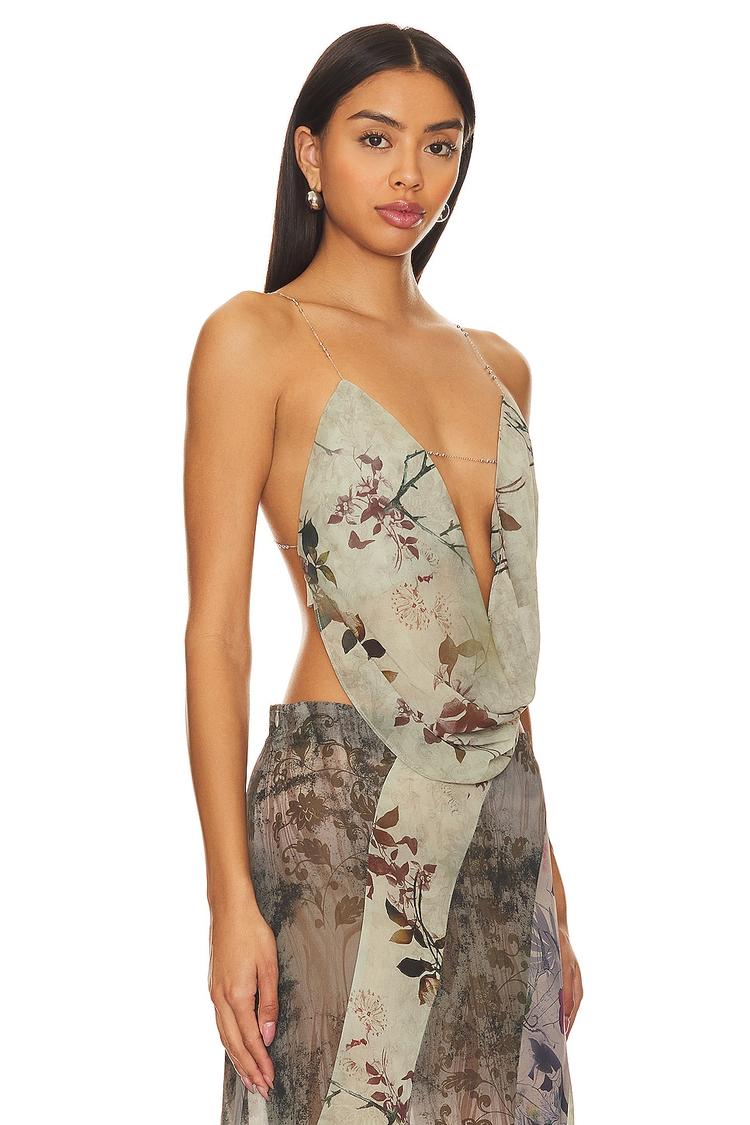 super cowl neck top with straps