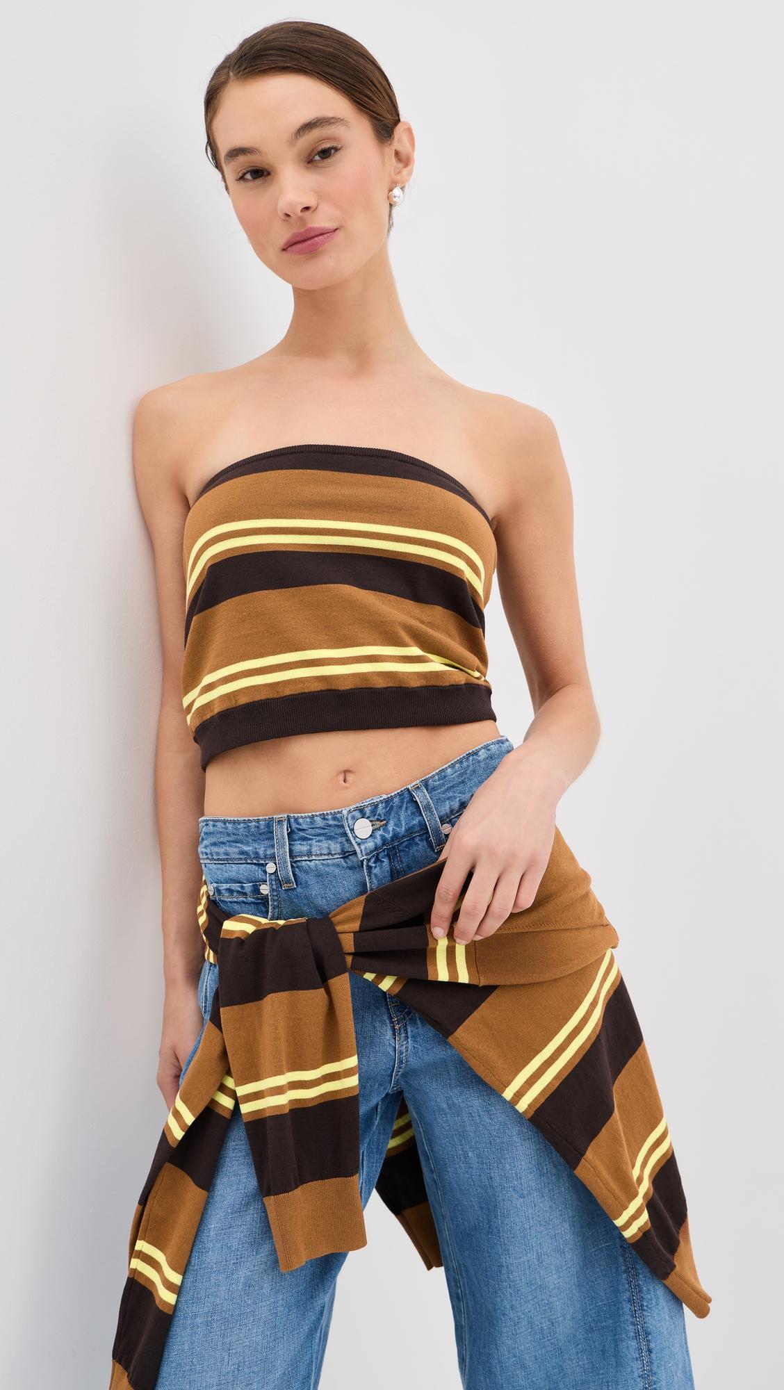 super fine gauge striped perfect tube top