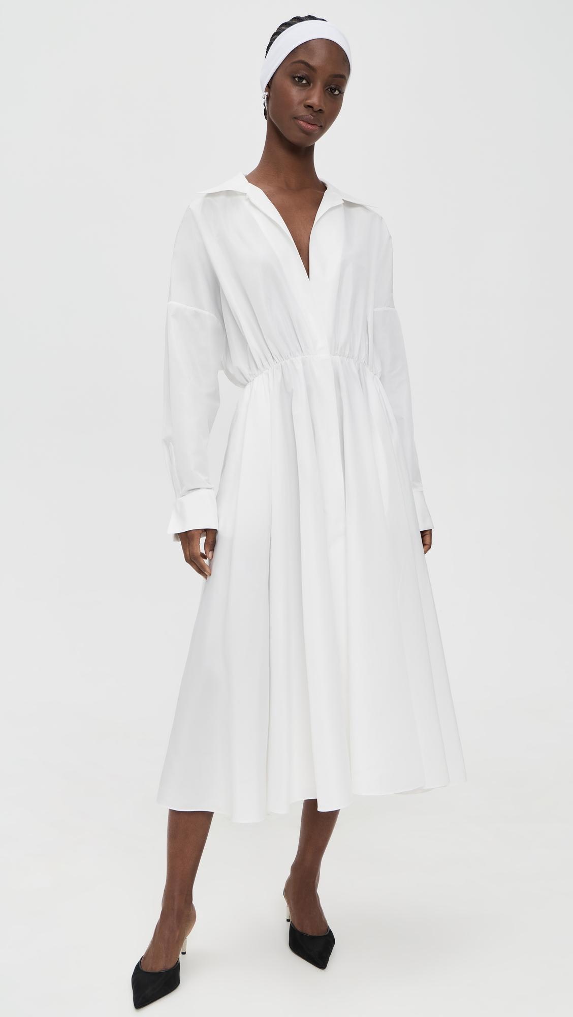 super oversized boyfriend neck flared shirt dress