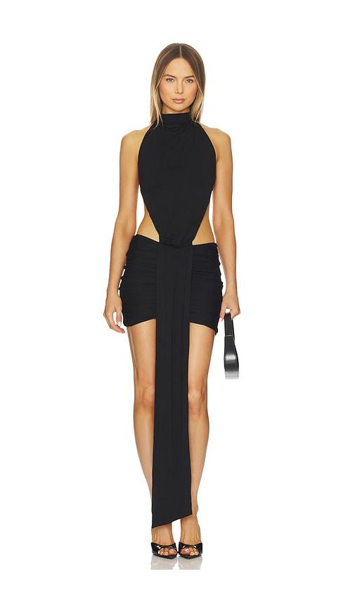 superdown adina mini dress in black.