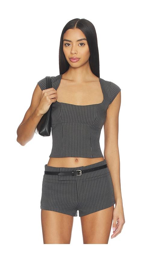 superdown agnes top in grey.