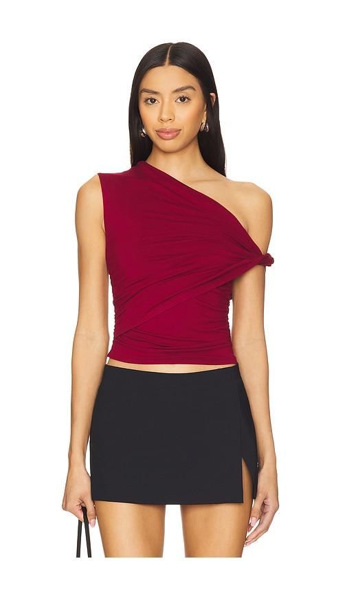 superdown alessia top in burgundy.