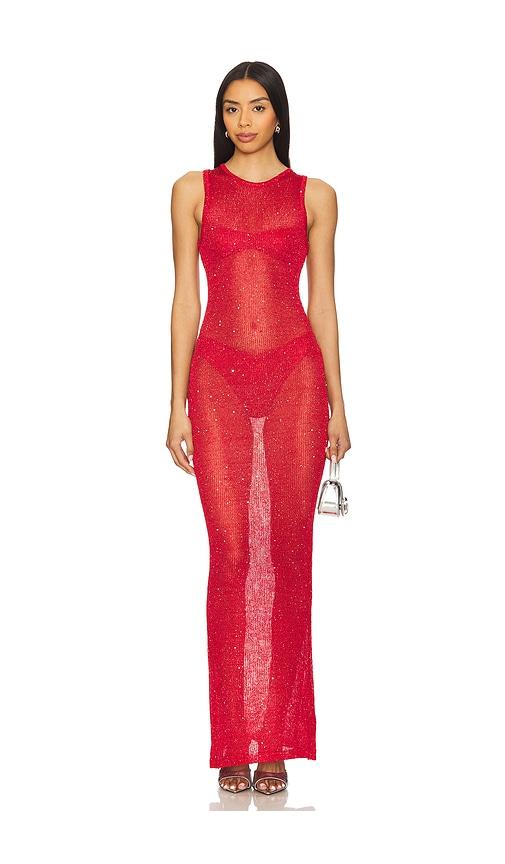 superdown alix maxi dress in red.