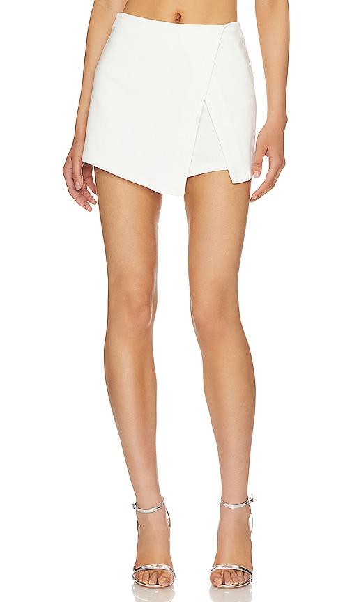 superdown alyssa wrap skort in white.