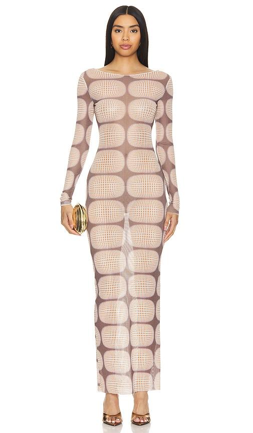 superdown amaya maxi dress in brown.