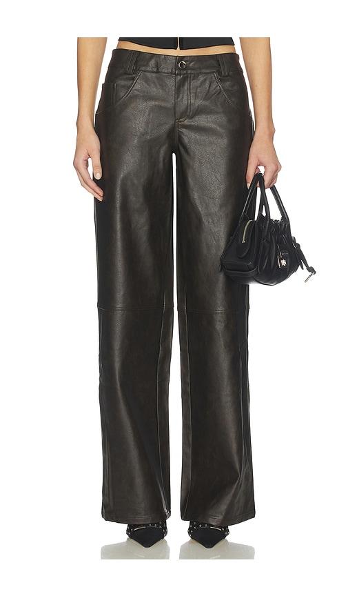superdown ana faux leather pant in black.