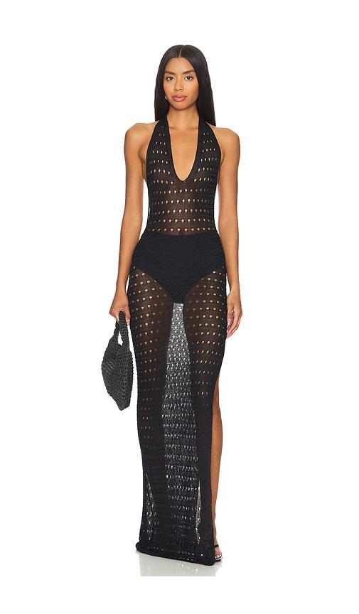 superdown antonella maxi dress in black.