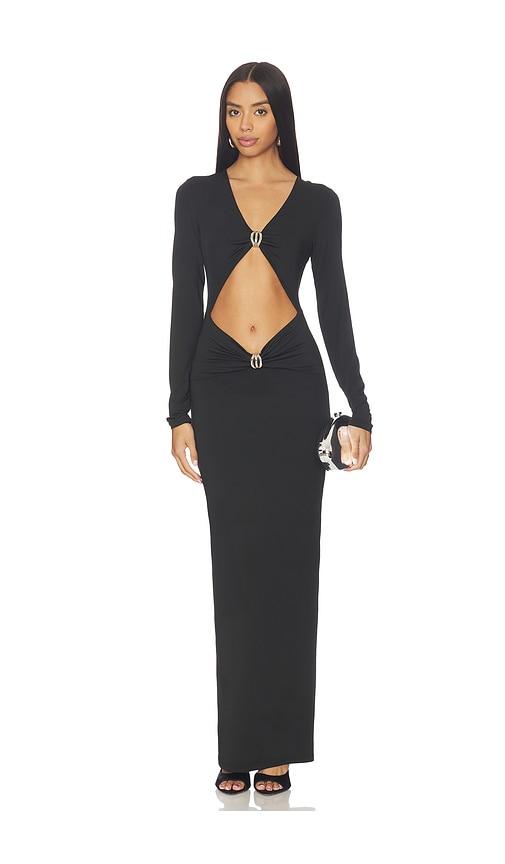 superdown arlowe maxi dress in black.