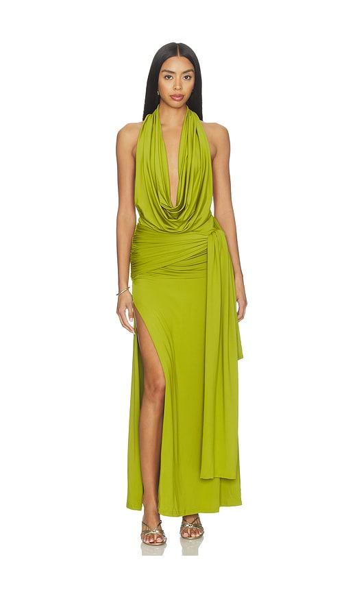 superdown arwen maxi dress in green.