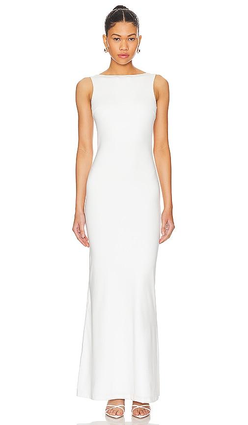 superdown astra maxi dress in white.