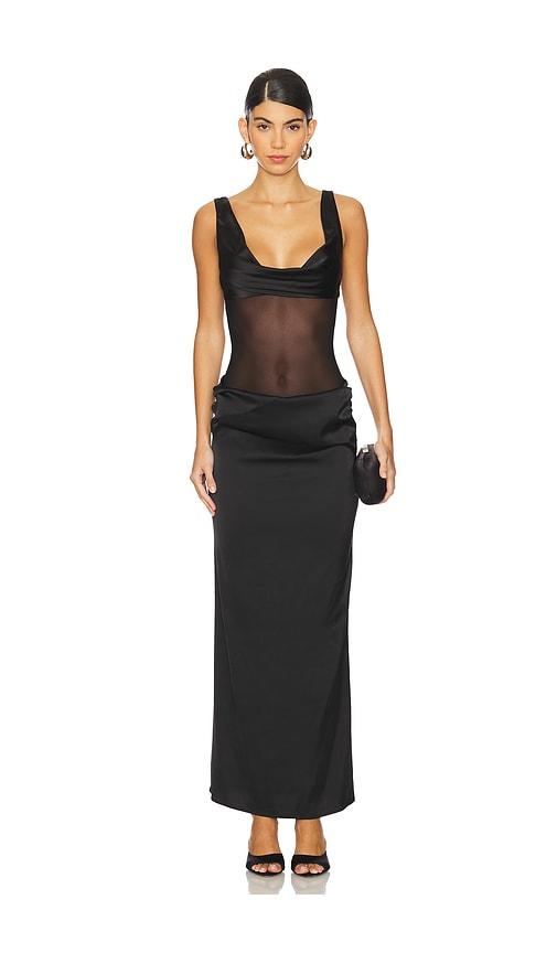 superdown astri maxi dress in black.