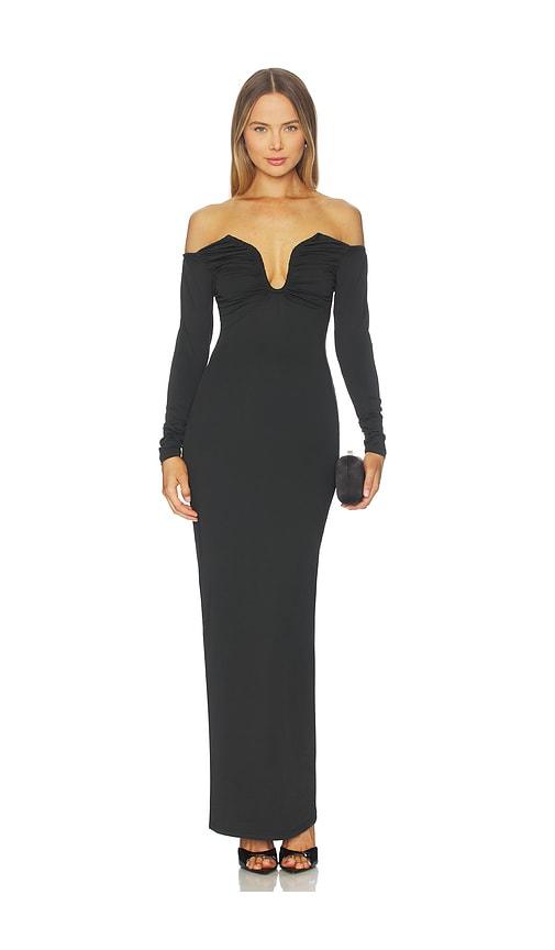 superdown aya maxi dress in black.