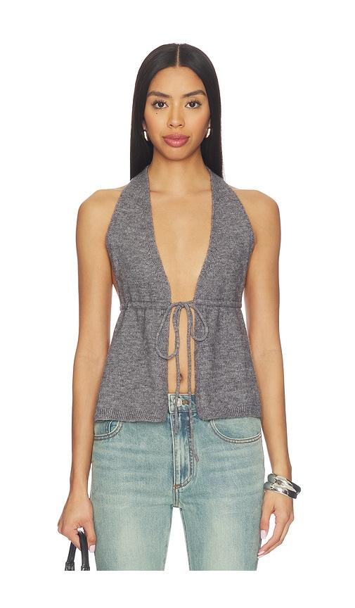 superdown ayah halter top in grey.
