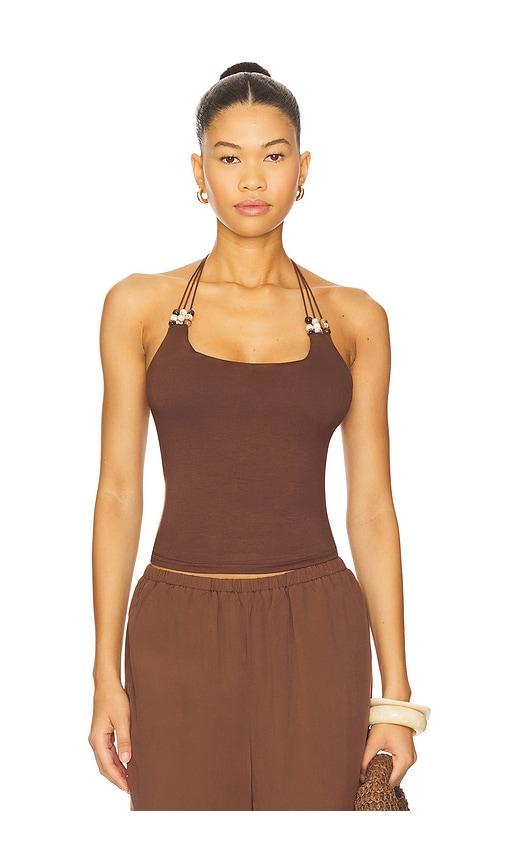 superdown blanche halter top in brown.
