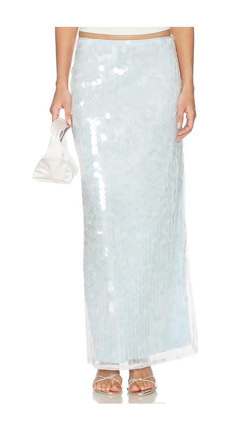 superdown bryony maxi skirt in blue.