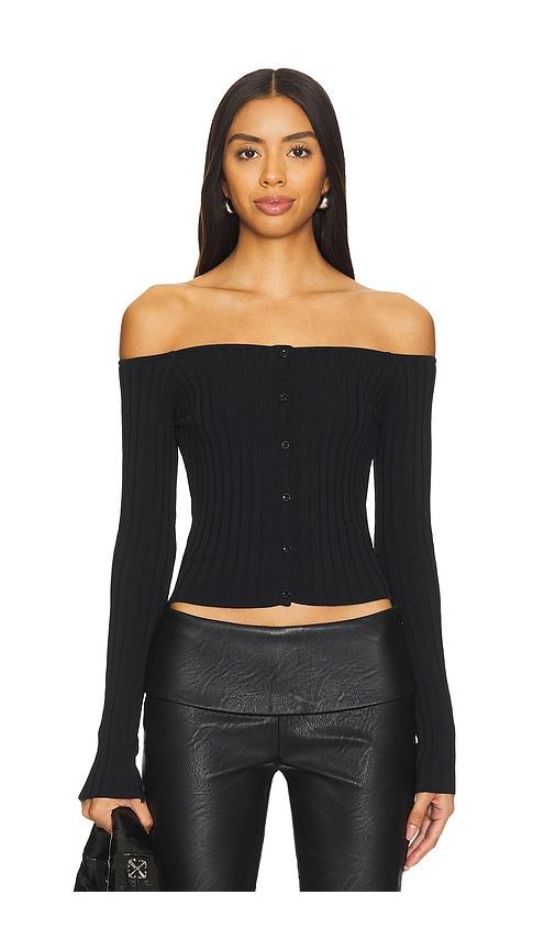 superdown calypso top in black.