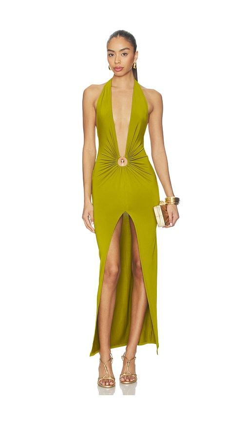superdown cambri maxi dress in green.