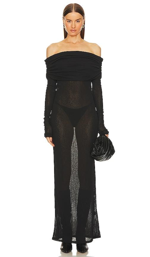 superdown chantal sheer gown in black.