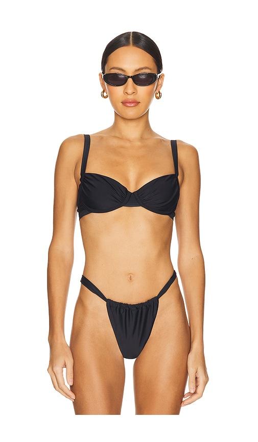 superdown chiara bikini top in black.