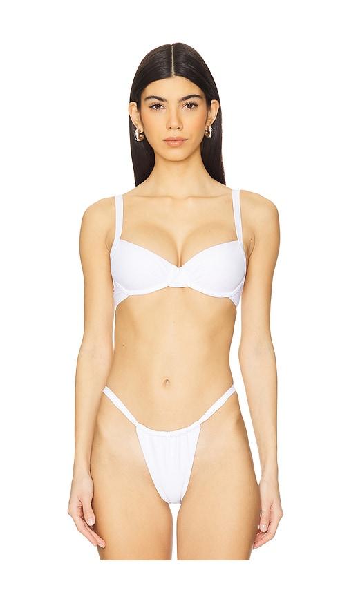 superdown chiara bikini top in white.