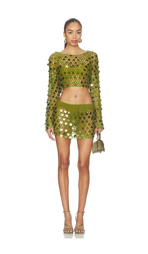 superdown coralie skirt set in green.