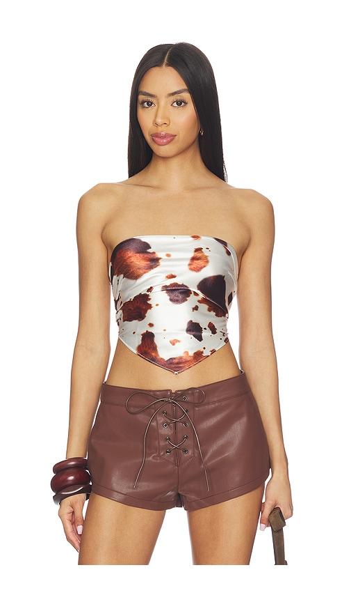 superdown cosima top in white,brown.