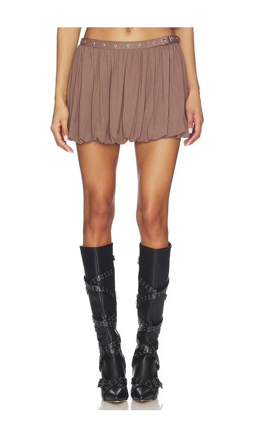 superdown dakoa mini skirt in taupe.