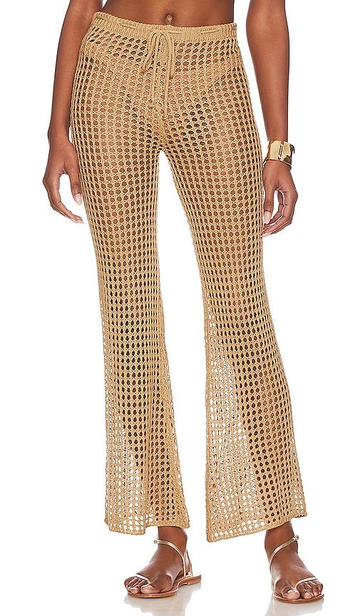 superdown elektra crochet pant in nude.