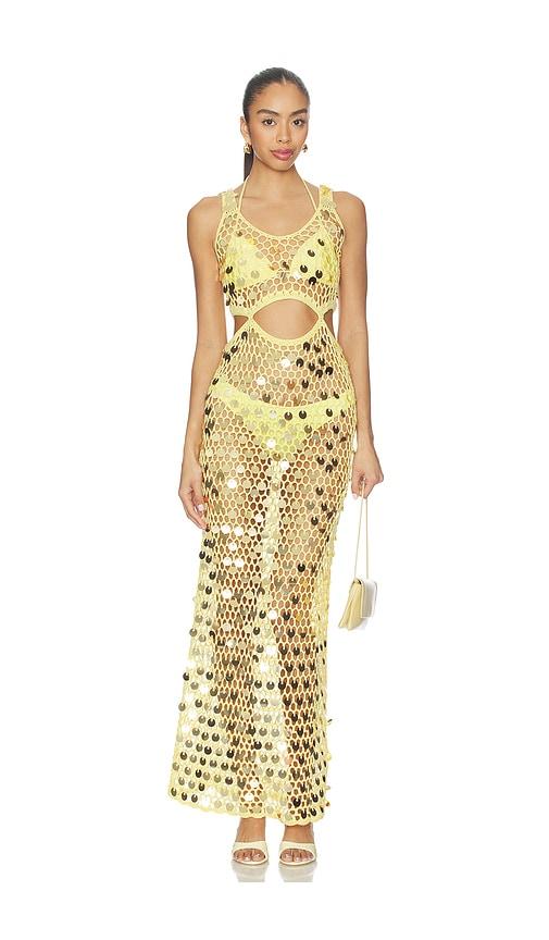 superdown elena maxi dress in lemon.