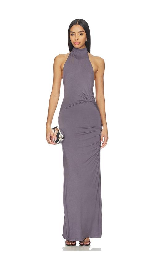 superdown eloraina maxi dress in grey.