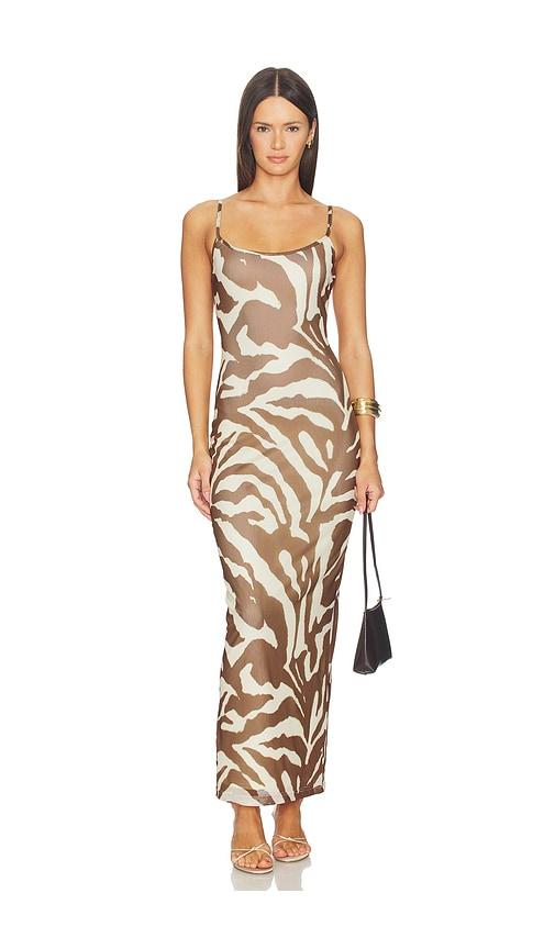 superdown emmaline maxi dress in brown,cream.