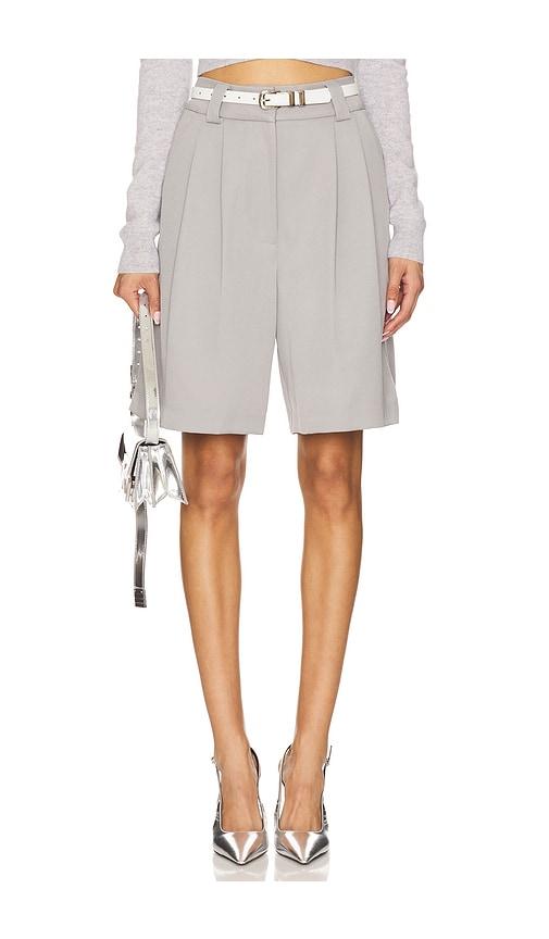 superdown evelina shorts in light grey.