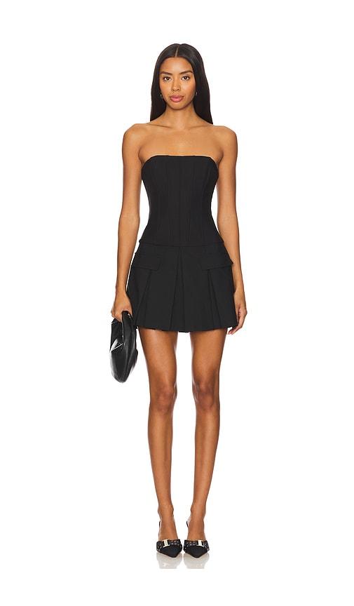 superdown geraldine mini dress in black.