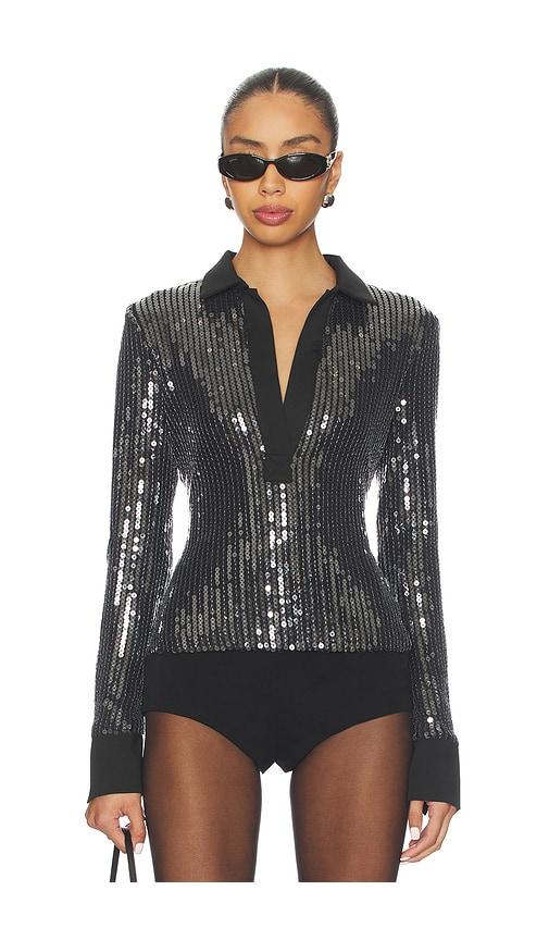 superdown geraldine top in black.