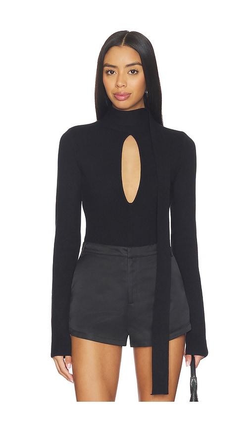 superdown gracen scarf sweater in black.