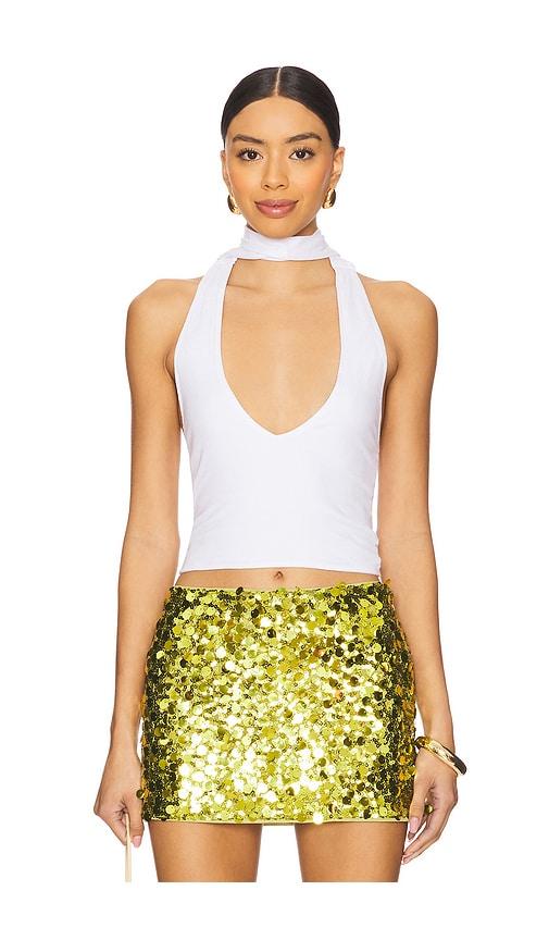 superdown jessalyn halter top in white.