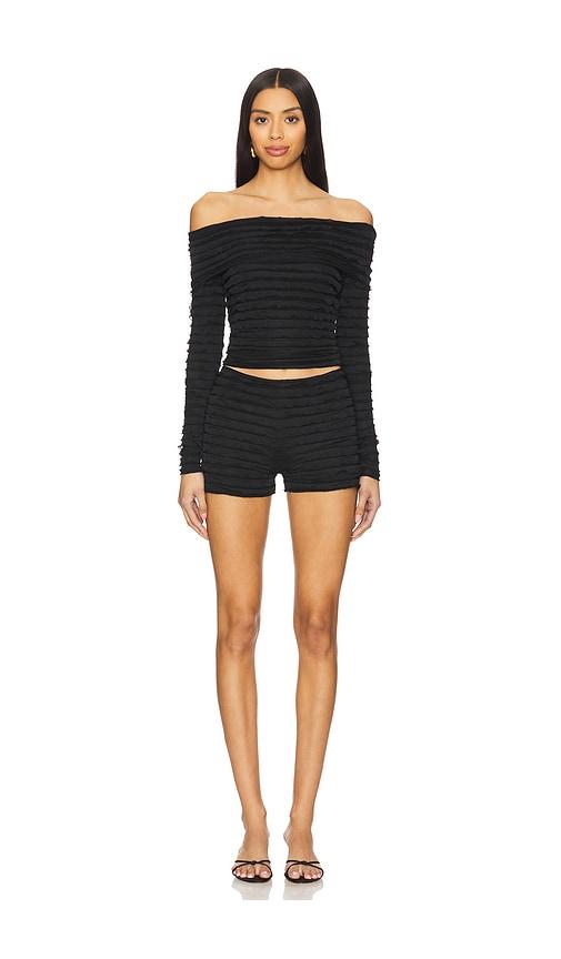 superdown jessamine short set in black.