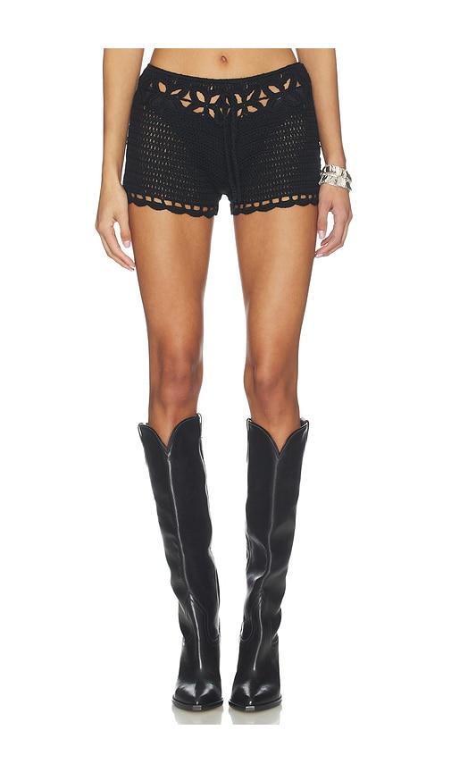 superdown julianna crochet short in black.