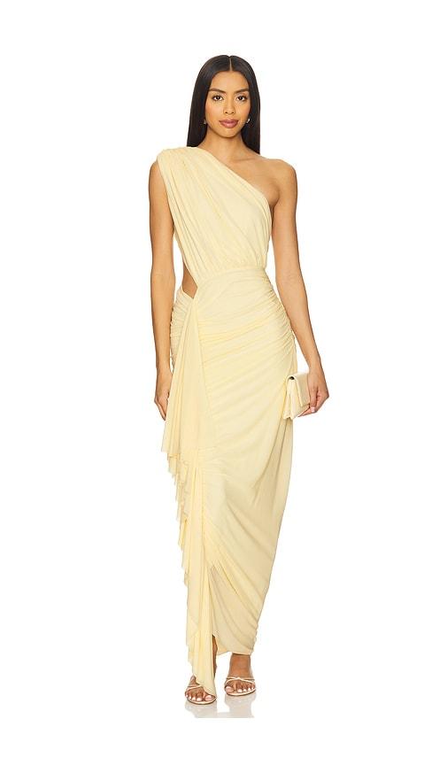 superdown juliet midi dress in lemon.
