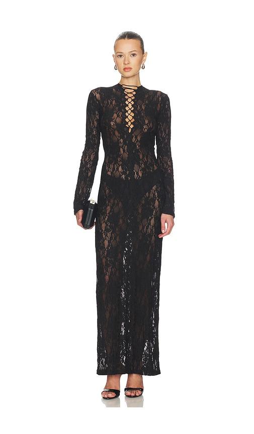 superdown julissa maxi dress in black.