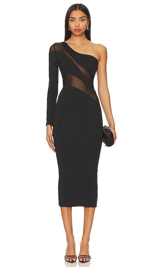 superdown kaelyn maxi dress in black.