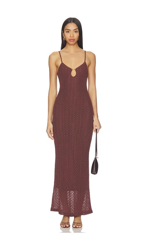superdown kailani maxi dress in brown.