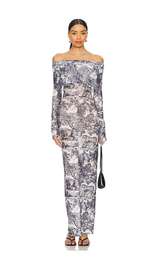 superdown karasi maxi dress in grey.