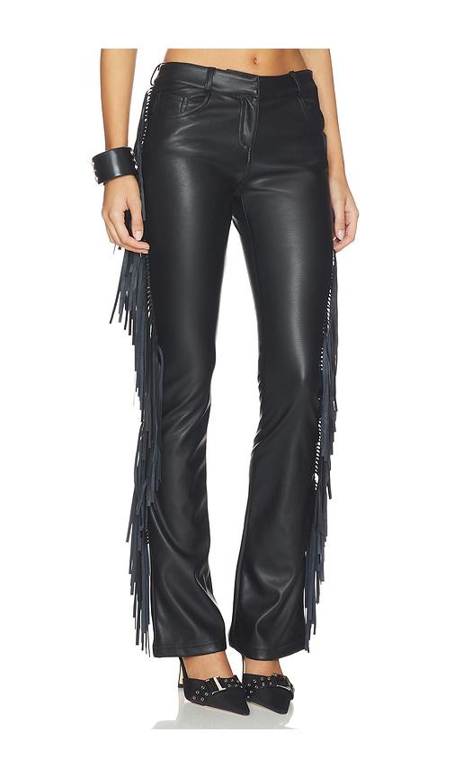 superdown karina fringe pant in black.