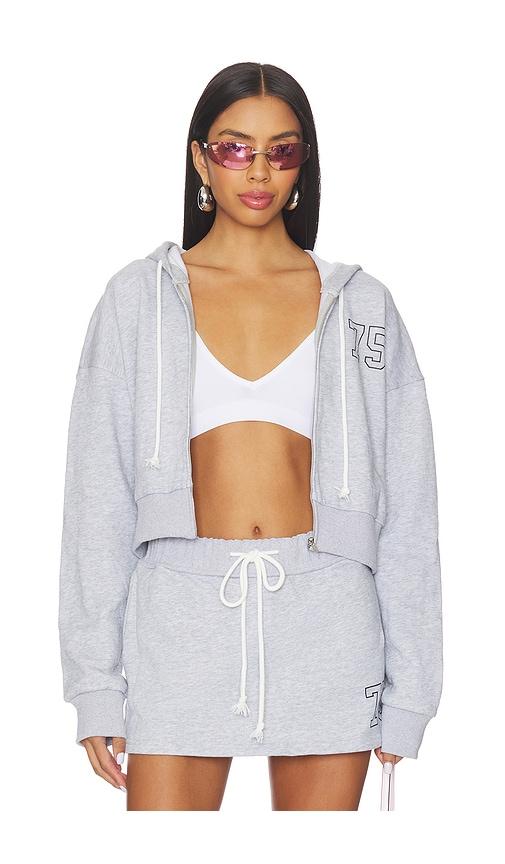 superdown kasia zip up hoodie in light grey.