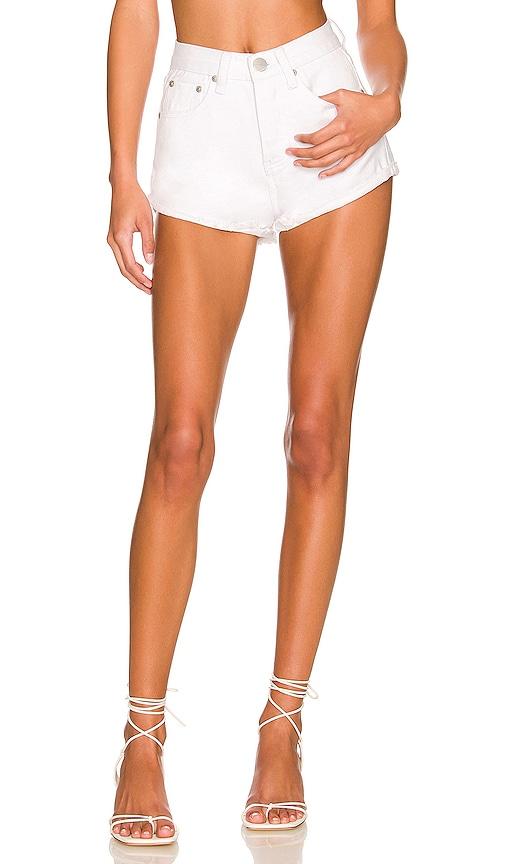superdown kathleen denim short in white.