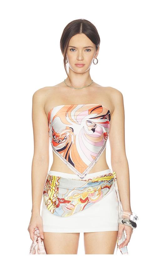 superdown klara scarf top in orange,pink.