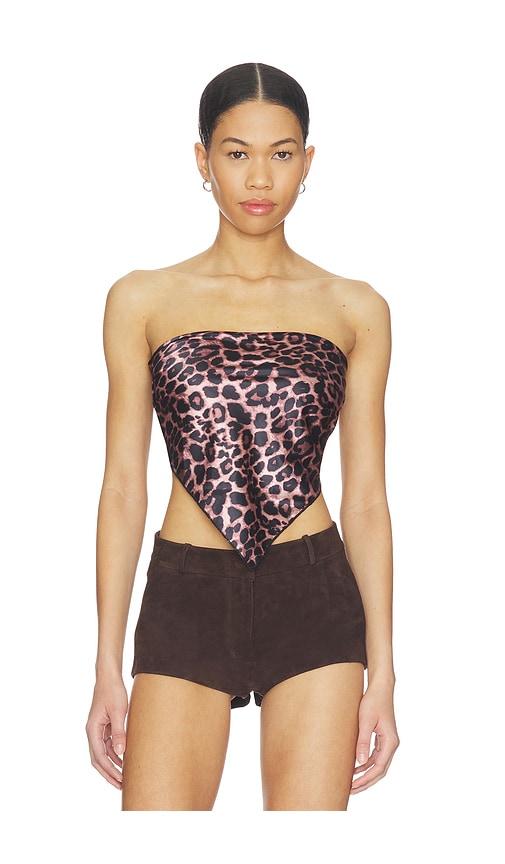 superdown klara scarf top in pink,black.