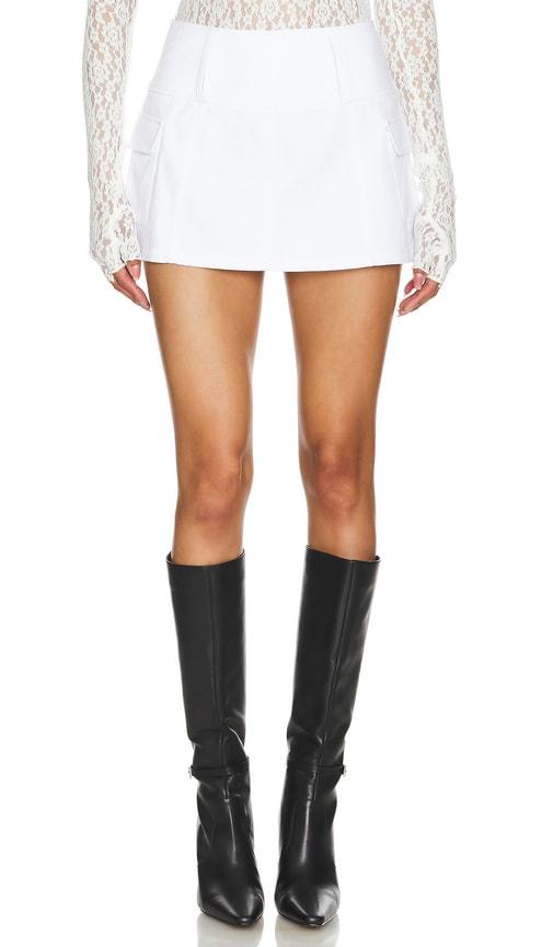 superdown kori mini skirt in white.